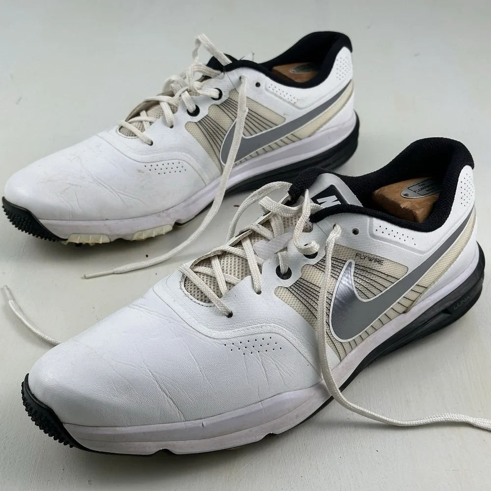 Nike Lunar Command Golf Shoes Men 12 White Obsidian Flywire Lunarlon 704427-102